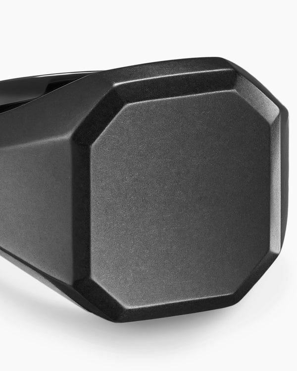 Streamline Signet Ring in Black Titanium, 18mm