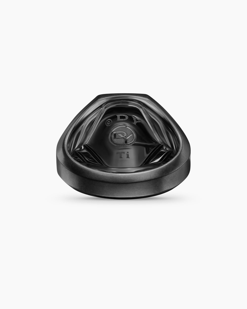 Mens Streamline Signet Ring in Black Titanium, 18mm
