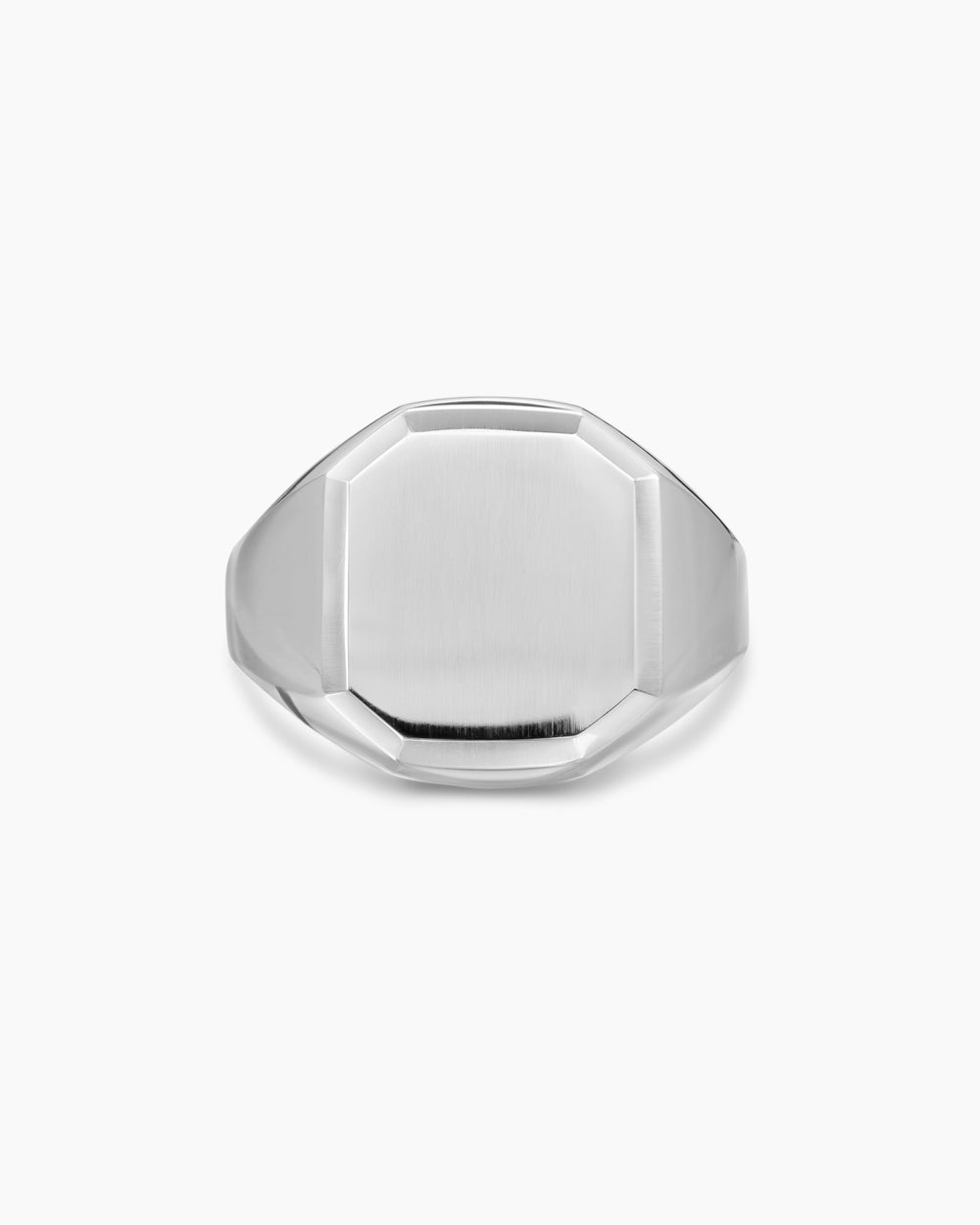 Mens Streamline® Signet Ring in Platinum, 18mm