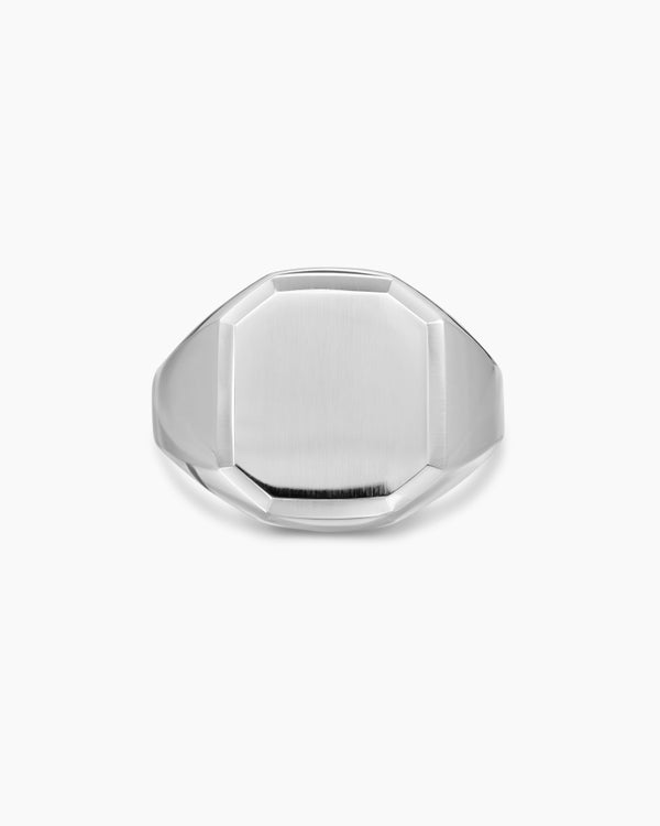 Streamline® Signet Ring in Platinum, 18mm