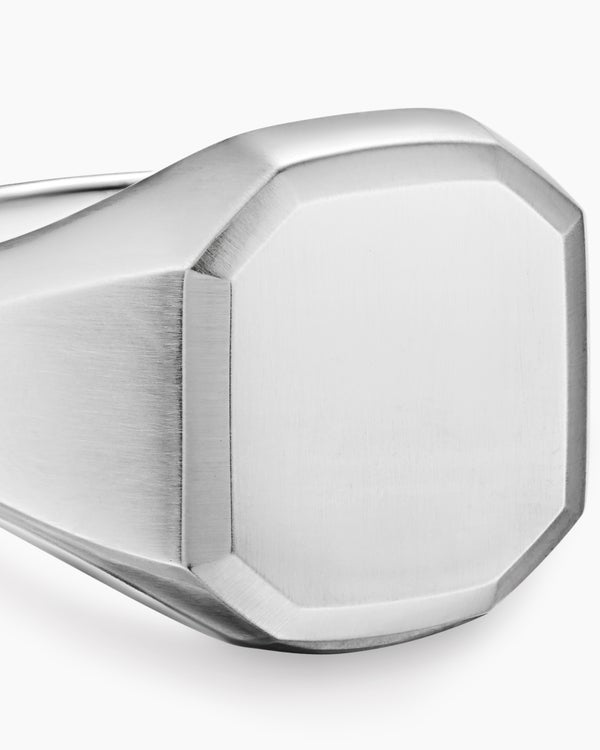 Streamline® Signet Ring in Platinum, 18mm