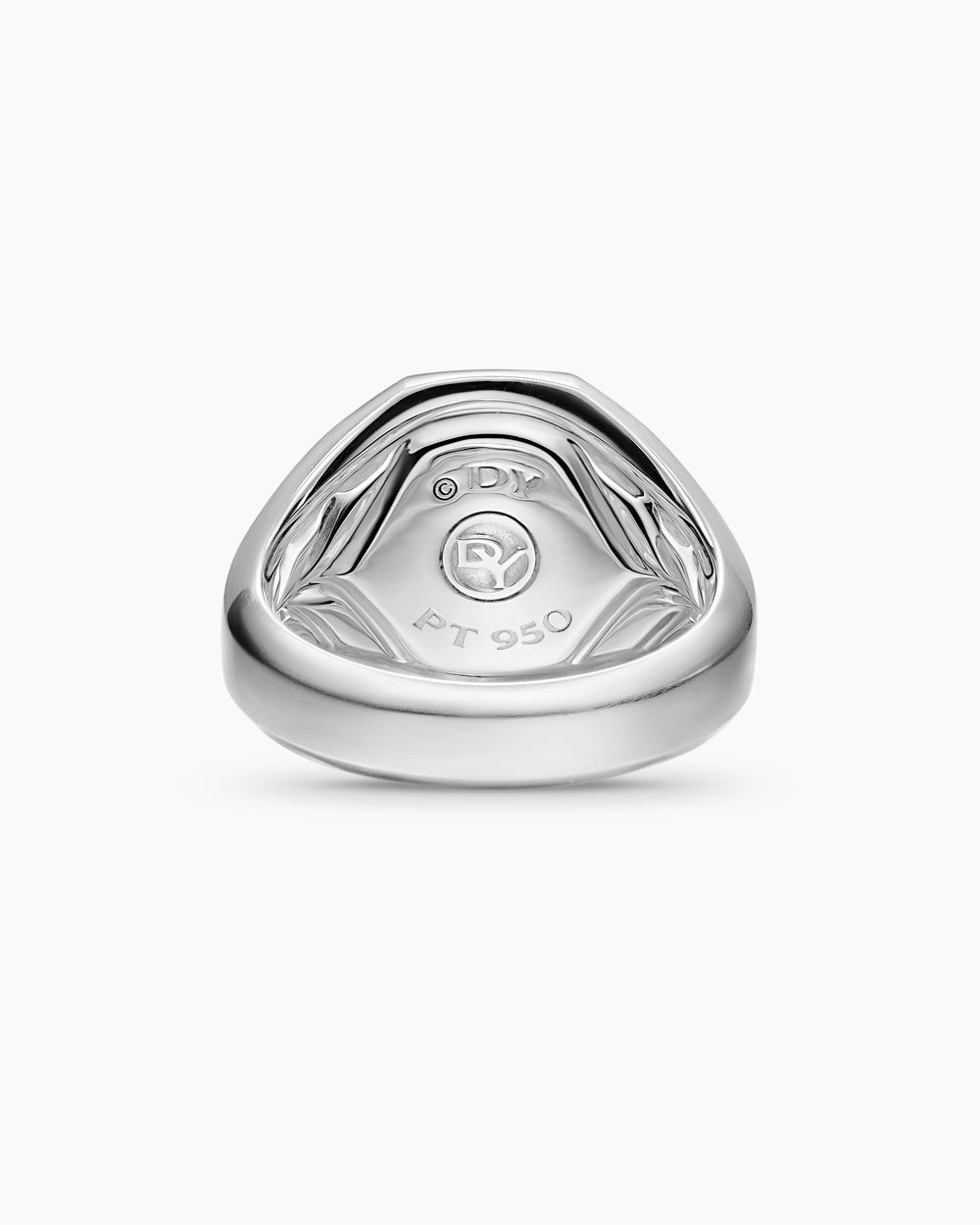 Mens Streamline® Signet Ring in Platinum, 18mm