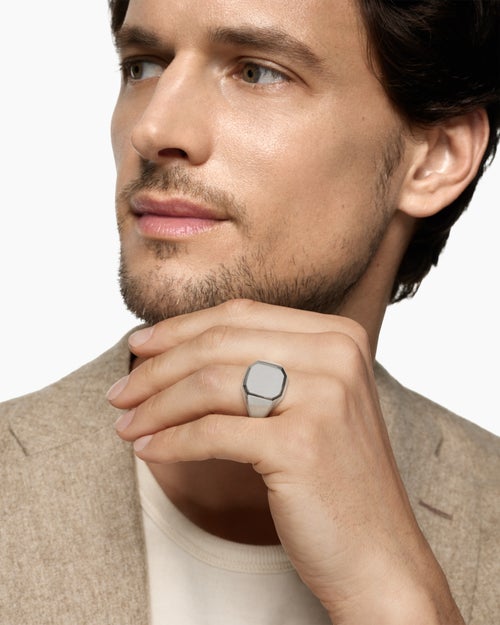 Chevalière Streamline® en platine, 18 mm