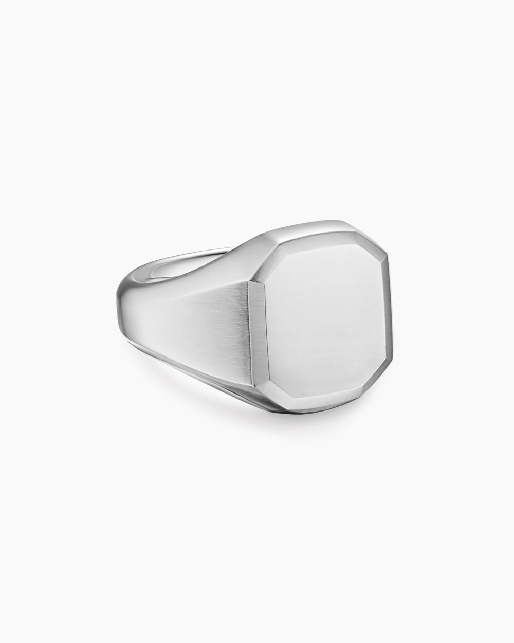 Mens Streamline® Signet Ring in Platinum, 18mm