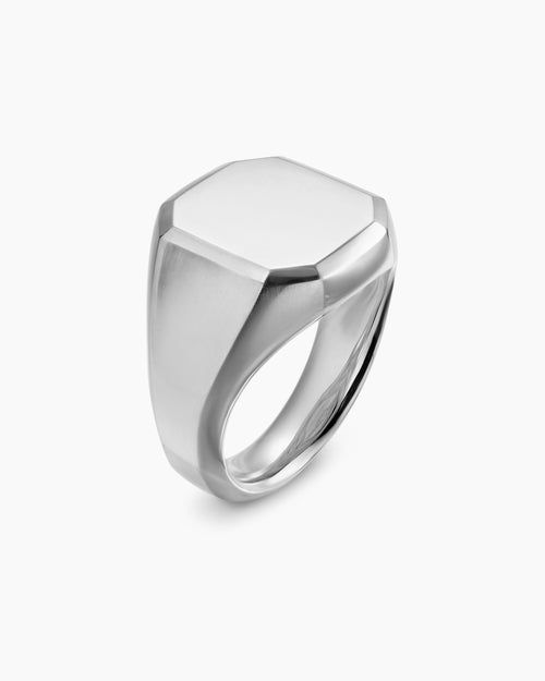 Mens Streamline® Signet Ring in Sterling Silver, 18mm