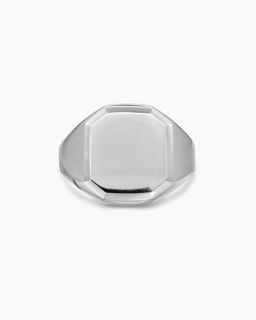 Mens Streamline® Signet Ring in Sterling Silver, 18mm