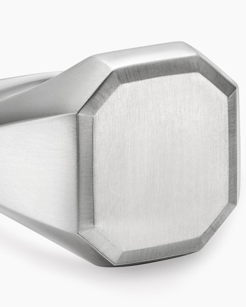 Mens Streamline® Signet Ring in Sterling Silver, 18mm
