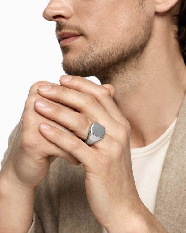 Streamline Signet Ring in Sterling Silver, 18mm