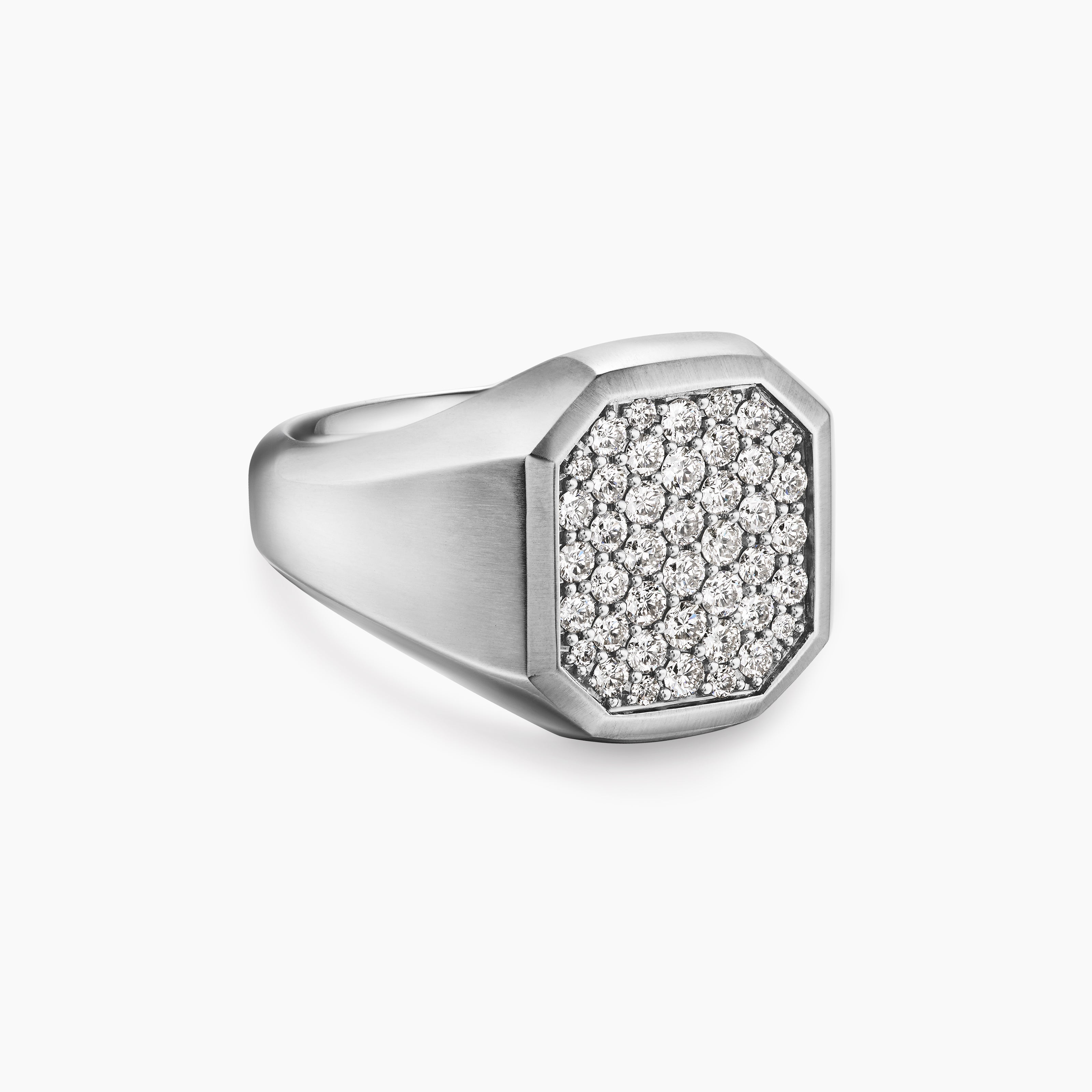 Mens Streamline Signet Ring in Sterling Silver, 18mm