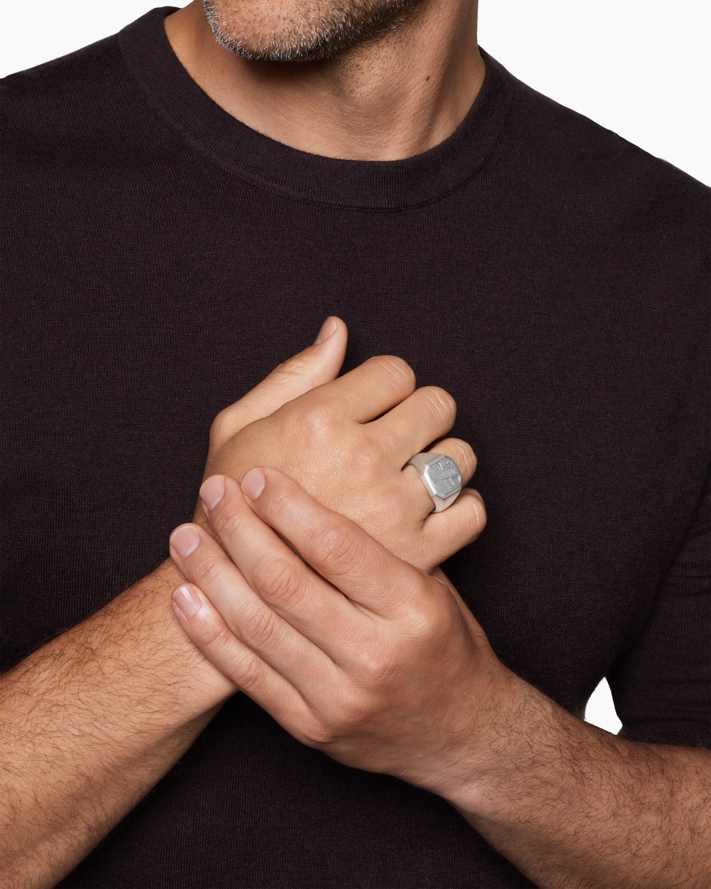 Chevalière Streamline en argent sterling, 18 mm hommes