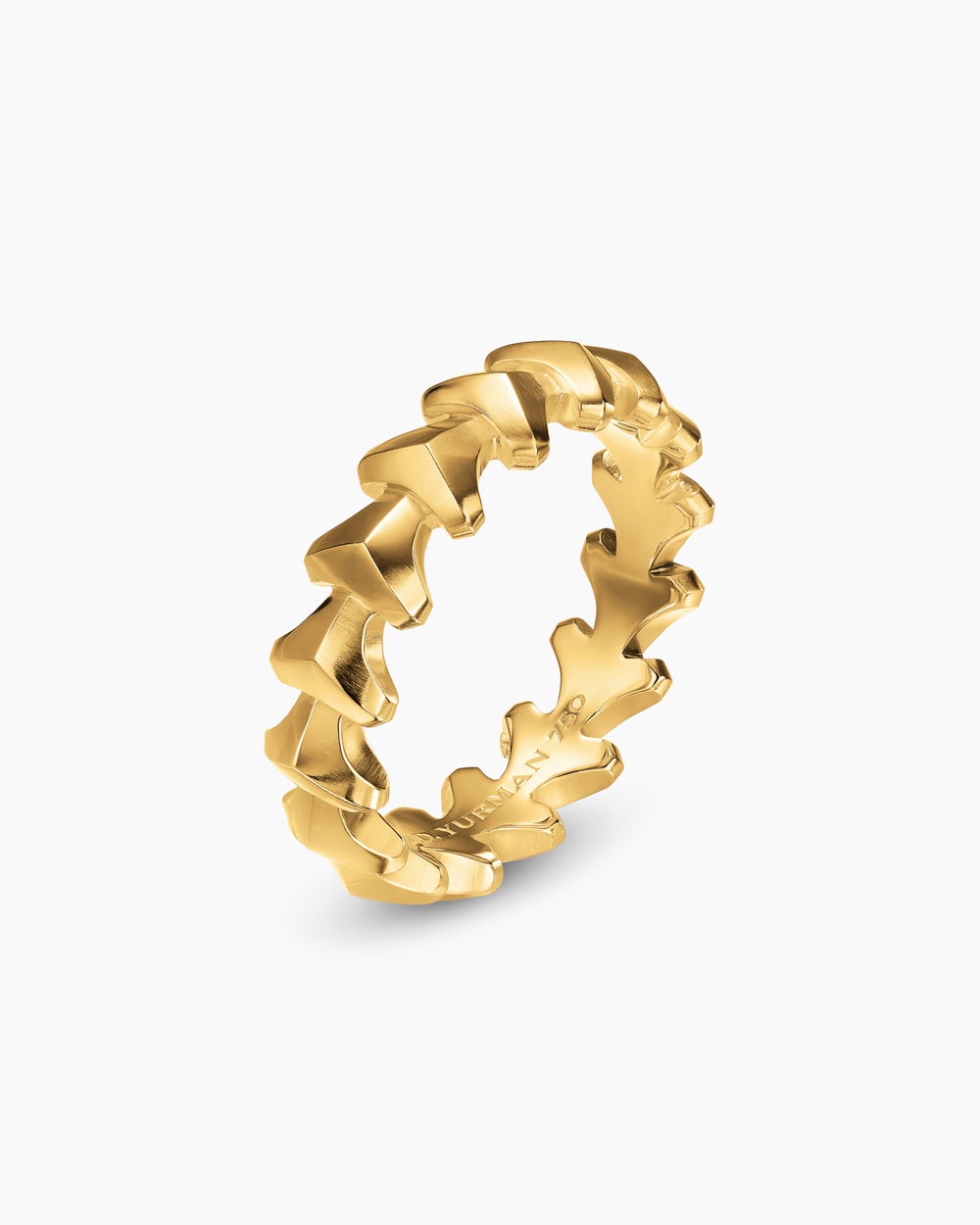 Mens Armoury Band Ring in 18K Yellow Gold, 6.2mm