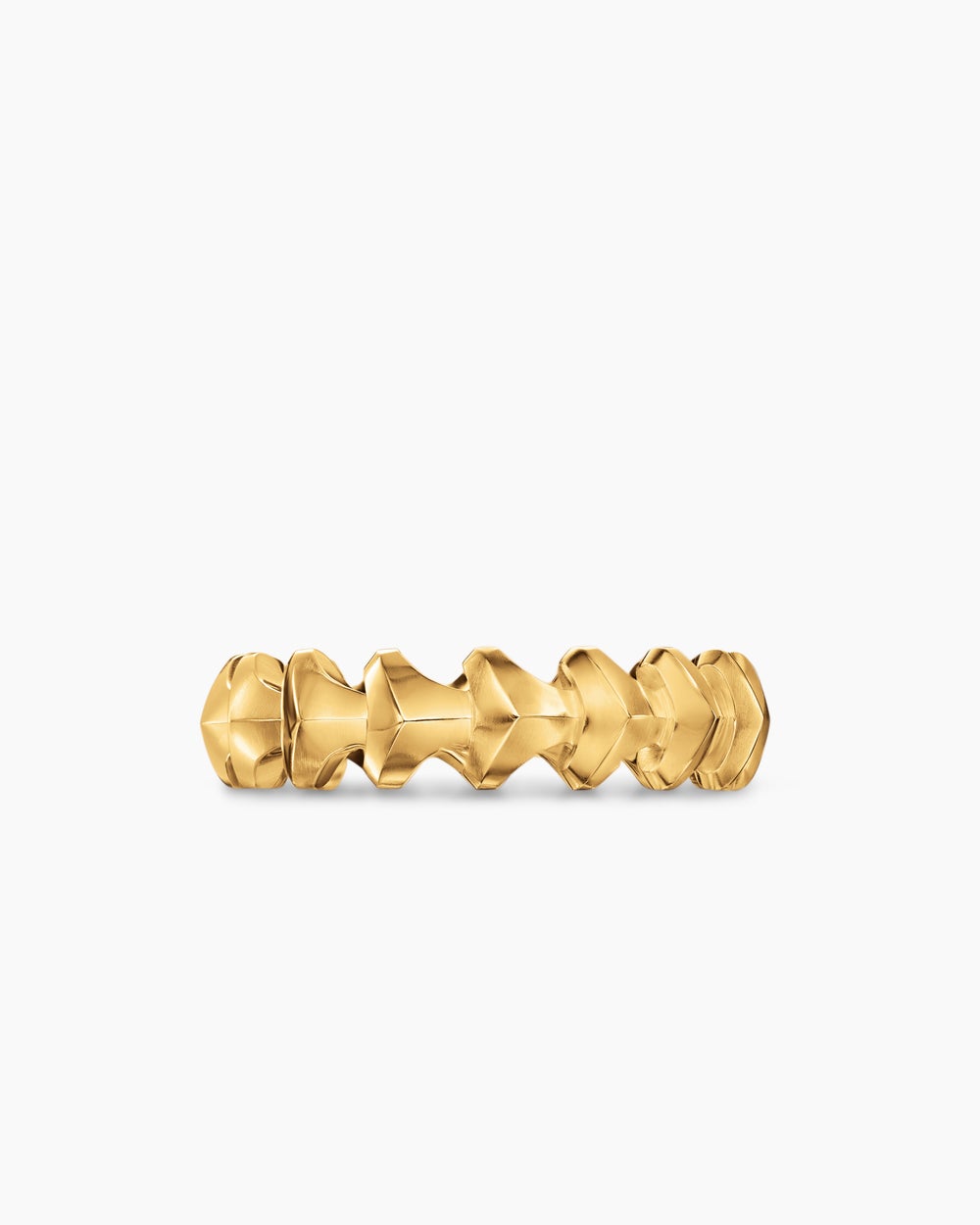 Mens Armoury Band Ring in 18K Yellow Gold, 6.2mm