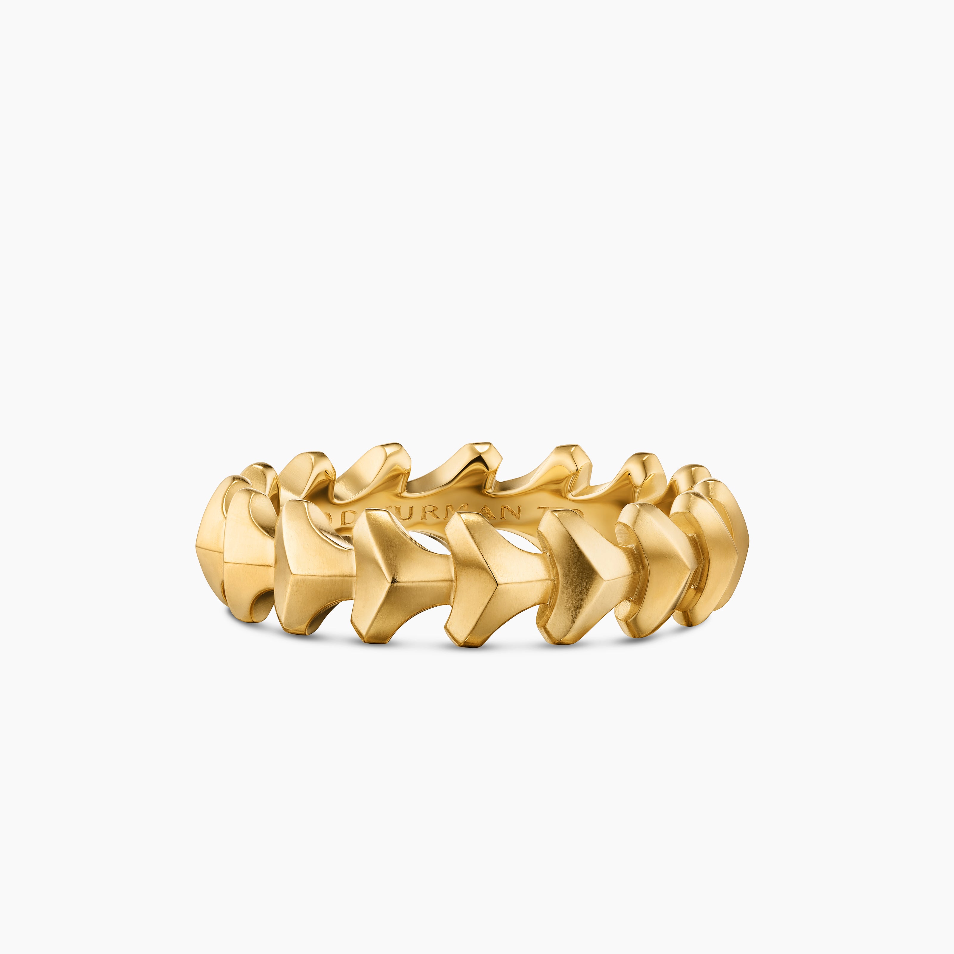 Mens Armory Band Ring in 18K Yellow Gold, 6.2mm
