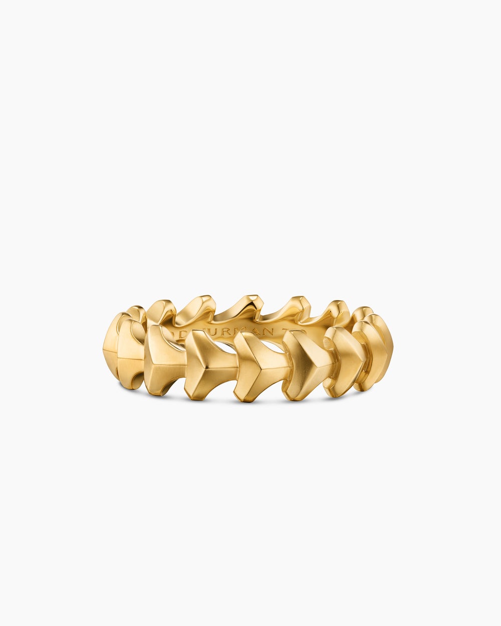 Mens Armoury Band Ring in 18K Yellow Gold, 6.2mm