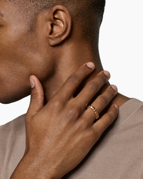 Mens Armory® Band Ring in 18ct Rose Gold, 6.2mm