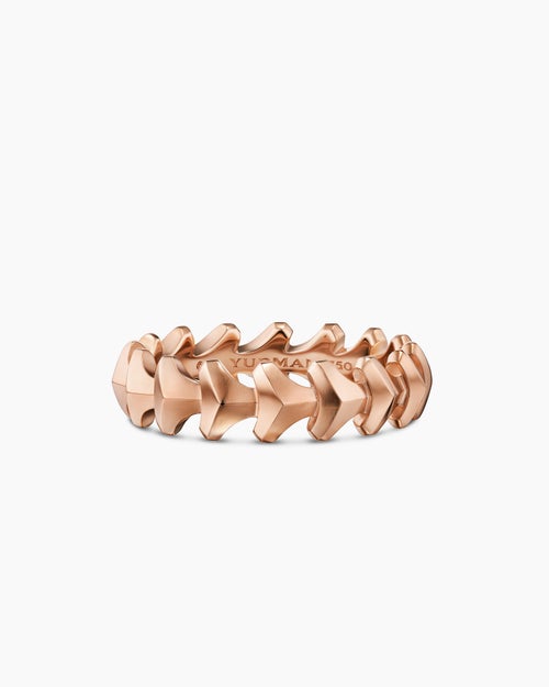 Mens Armory® Band Ring in 18ct Rose Gold, 6.2mm