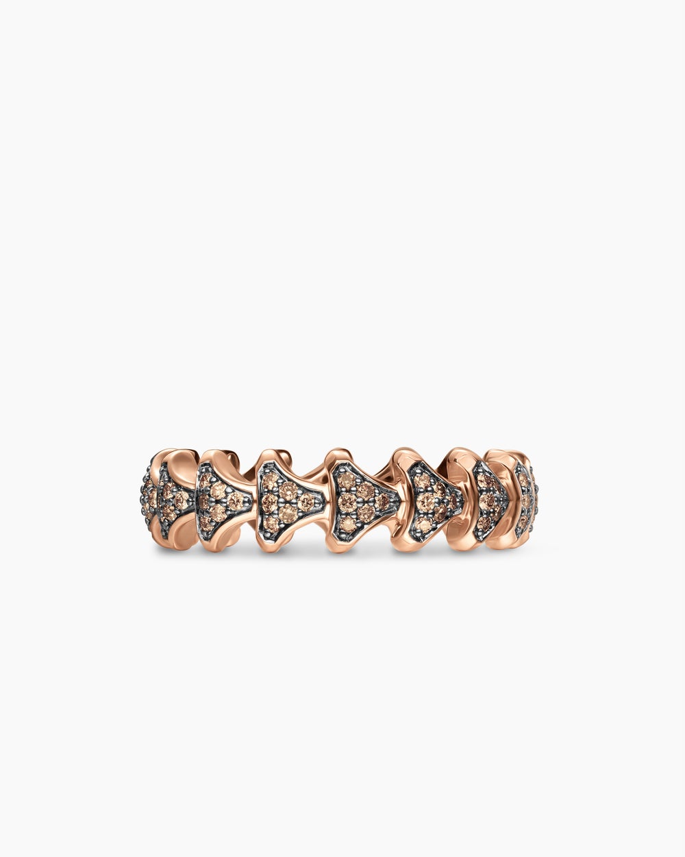 Mens Armory® Band Ring in 18K Rose Gold with Cognac Diamonds, 6.2mm
