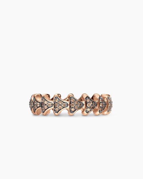 Mens Armory® Band Ring in 18ct Rose Gold with Cognac Diamonds, 6.2mm