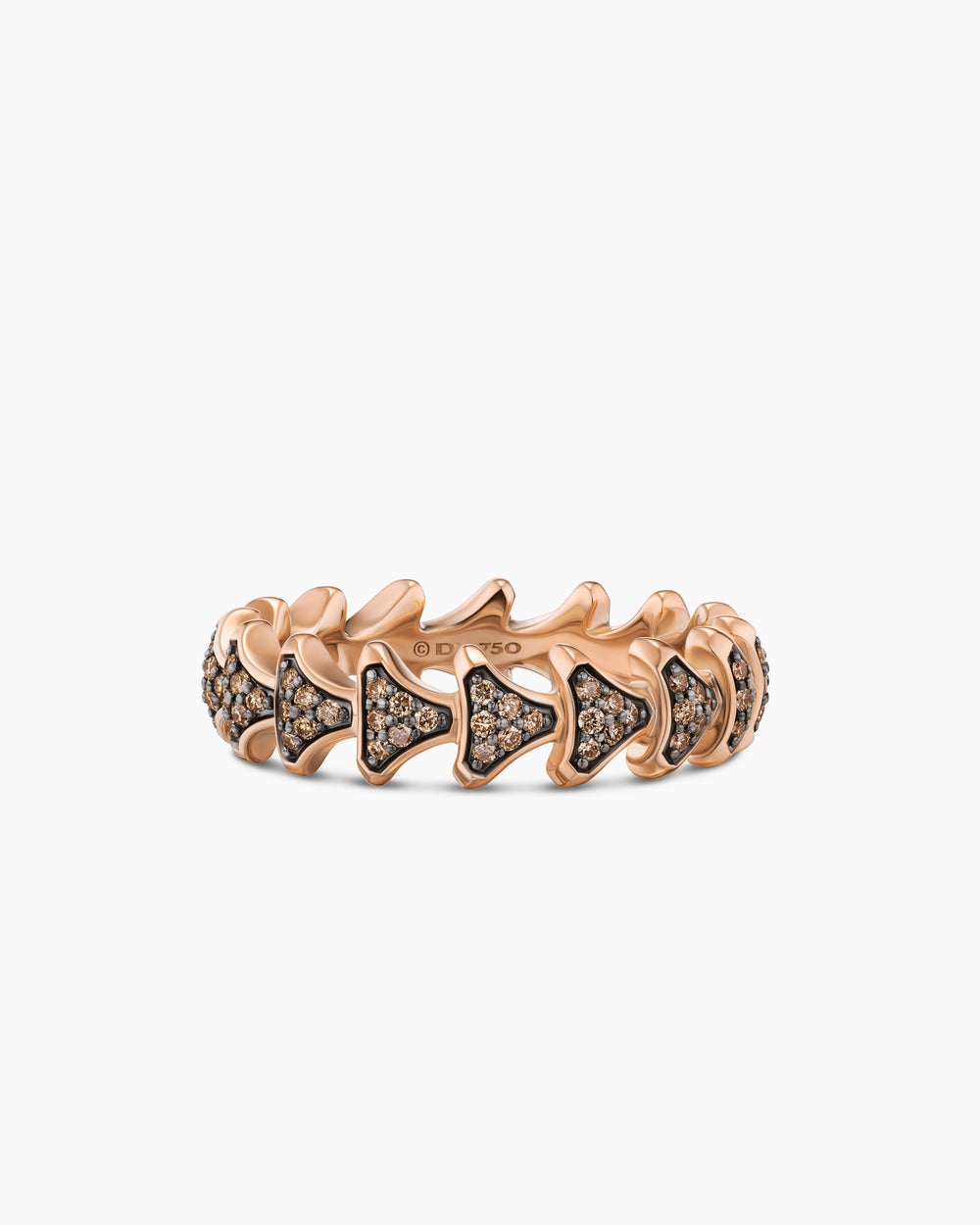 Mens Armory® Band Ring in 18K Rose Gold with Cognac Diamonds, 6.2mm