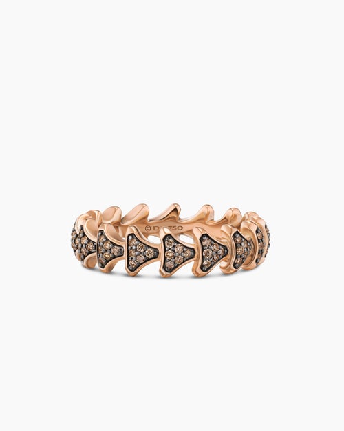 Mens Armory® Band Ring in 18ct Rose Gold with Cognac Diamonds, 6.2mm