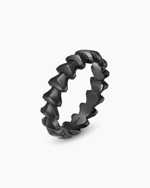Mens Armory® Band Ring in Black Titanium, 6.2mm