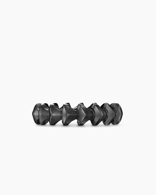 Mens Armoury Band Ring in Black Titanium, 6.2mm