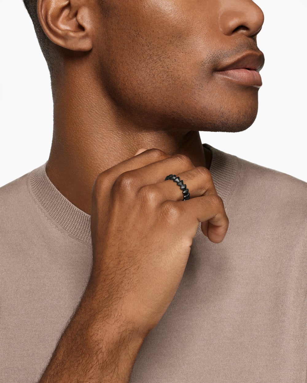Mens Armory® Band Ring in Black Titanium, 6.2mm