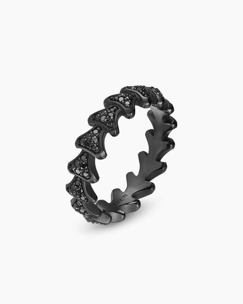 Mens Armory Band Ring in Black Titanium, 6.2mm