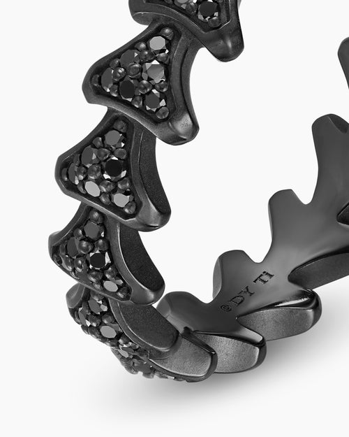 Mens Armory Band Ring in Black Titanium, 6.2mm