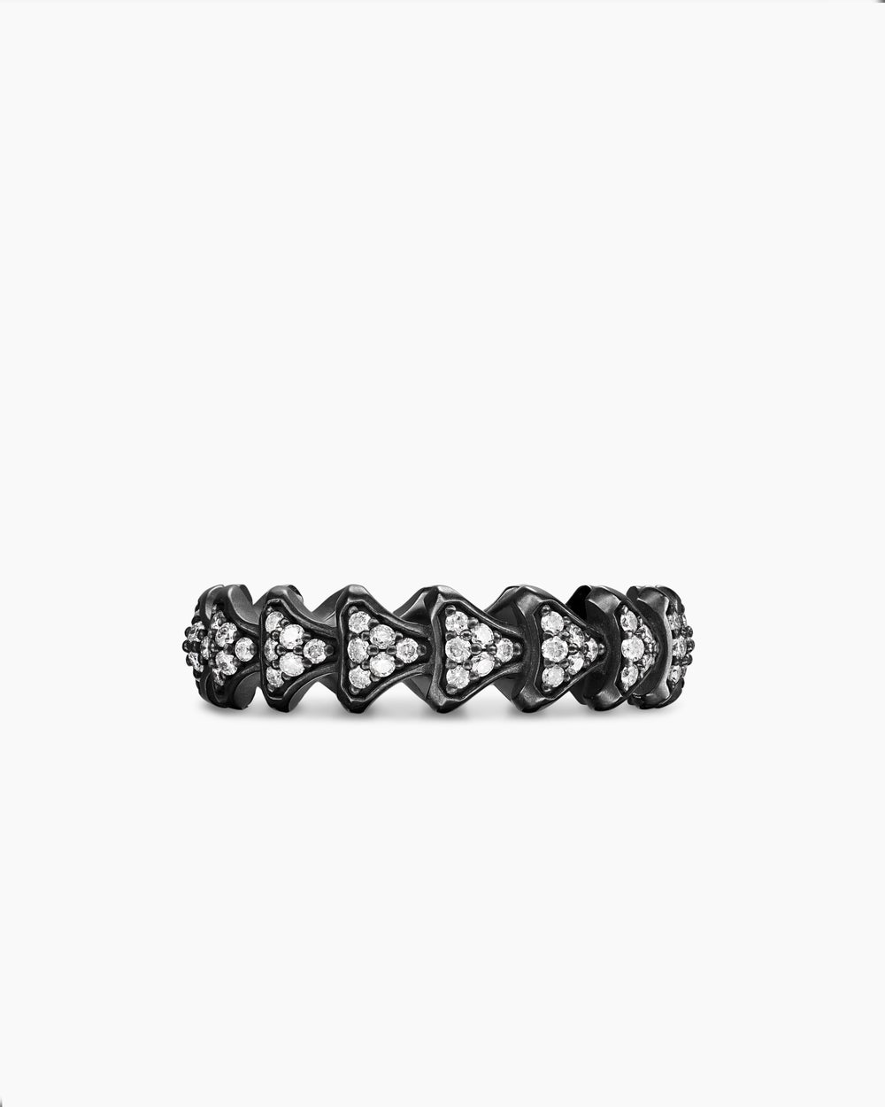 Mens Armory Band Ring in Black Titanium, 6.2mm