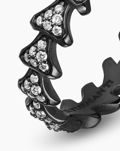 Mens Armoury Band Ring in Black Titanium, 6.2mm