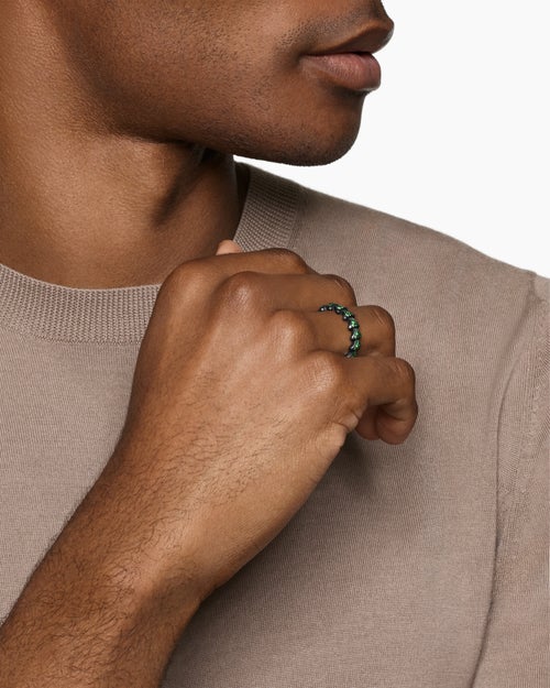 Mens Armory Band Ring in Black Titanium, 6.2mm