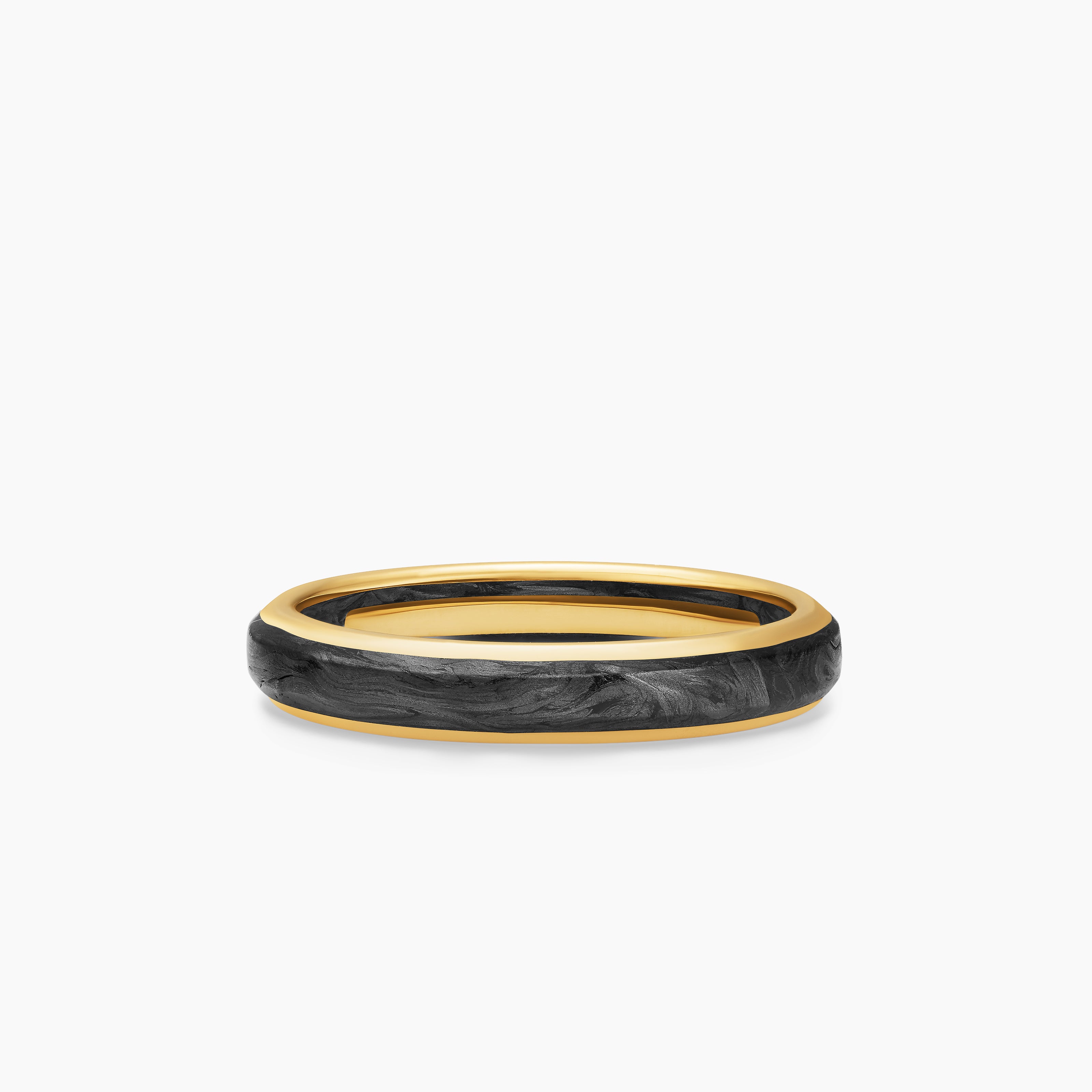 Mens Streamline Band Ring in 18K Yellow Gold, 4mm