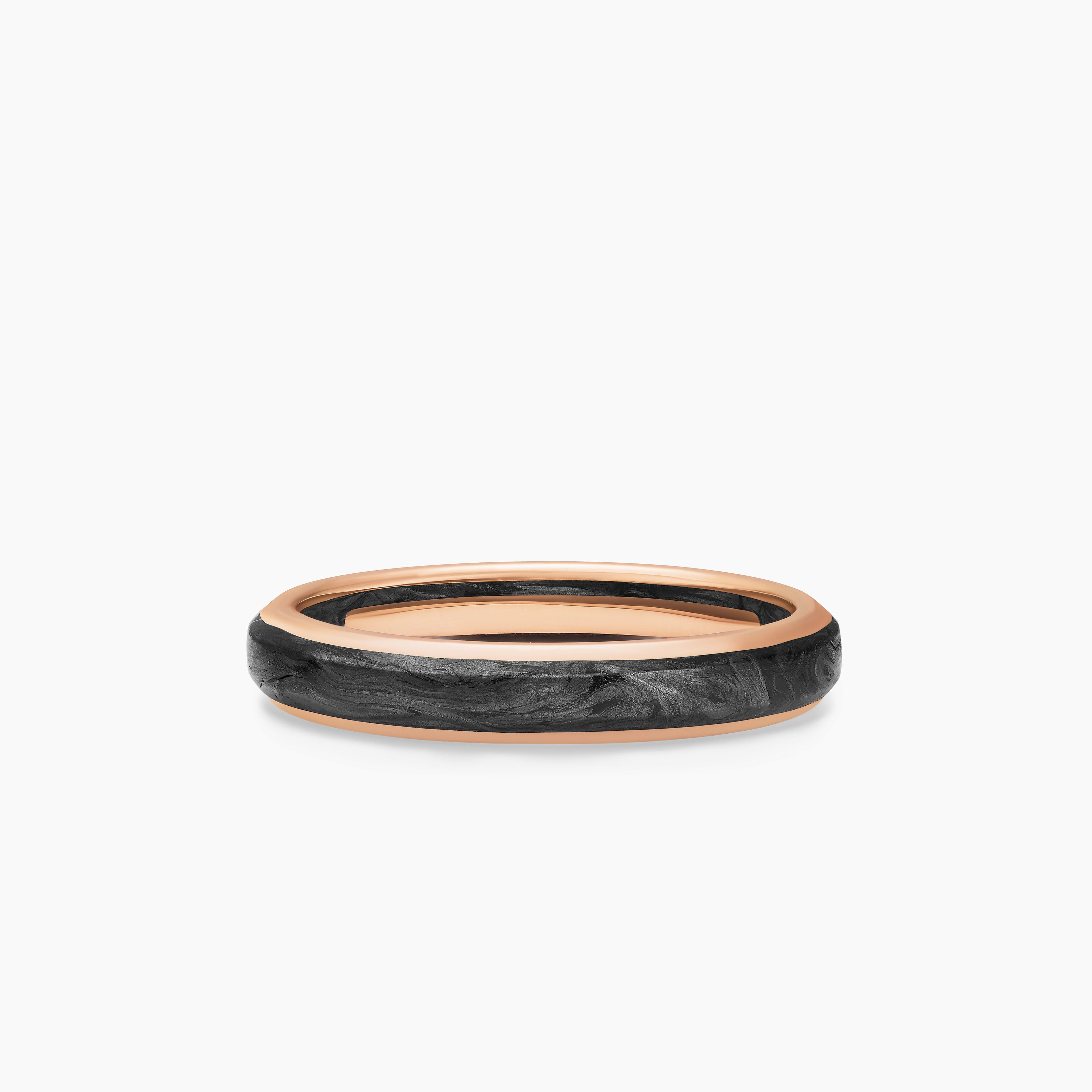 Mens Streamline Band Ring in 18K Rose Gold, 4mm