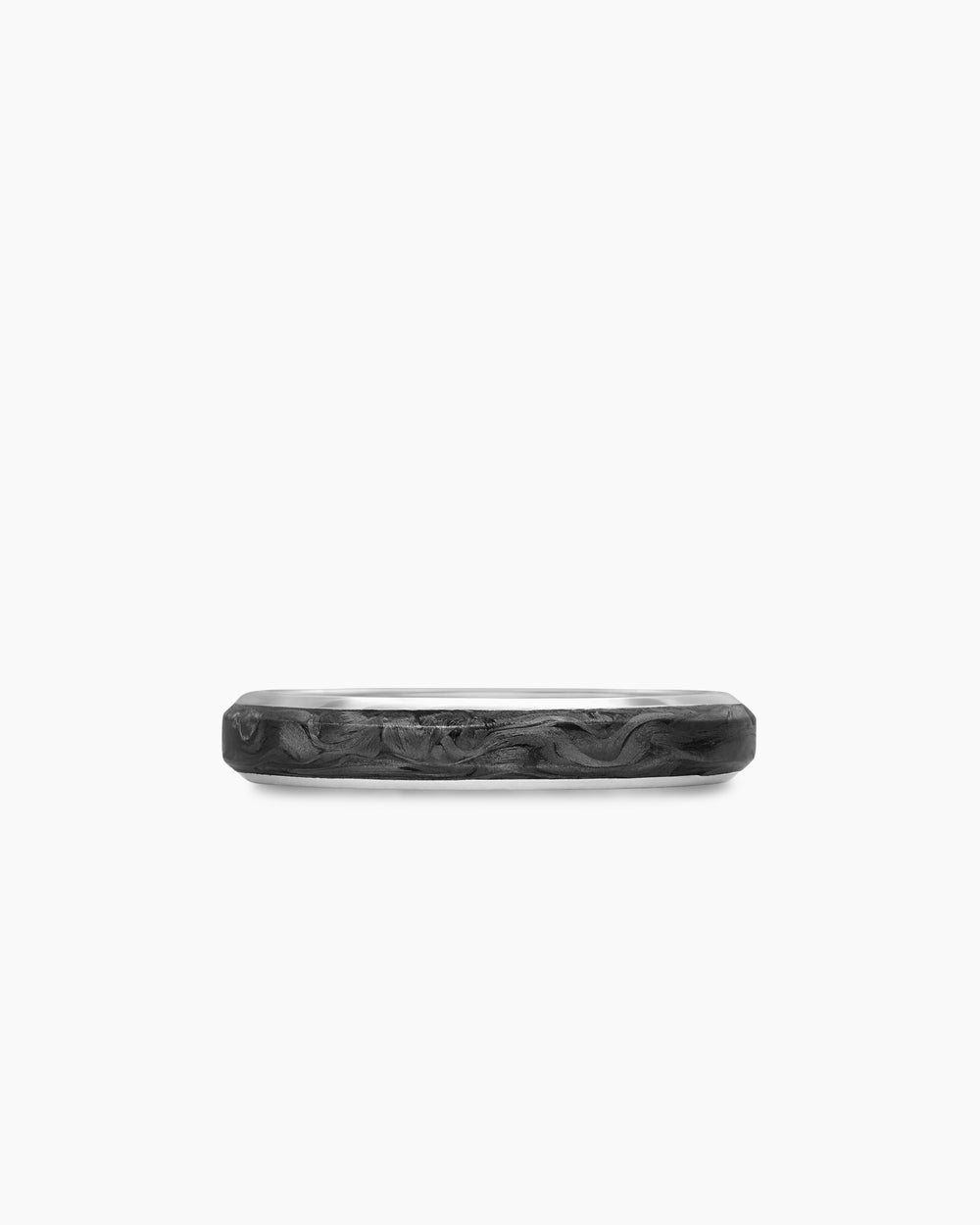 Mens Streamline Band Ring in 18K White Gold, 4mm