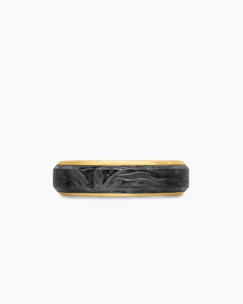 Mens Streamline Band Ring in 18K Yellow Gold, 6mm