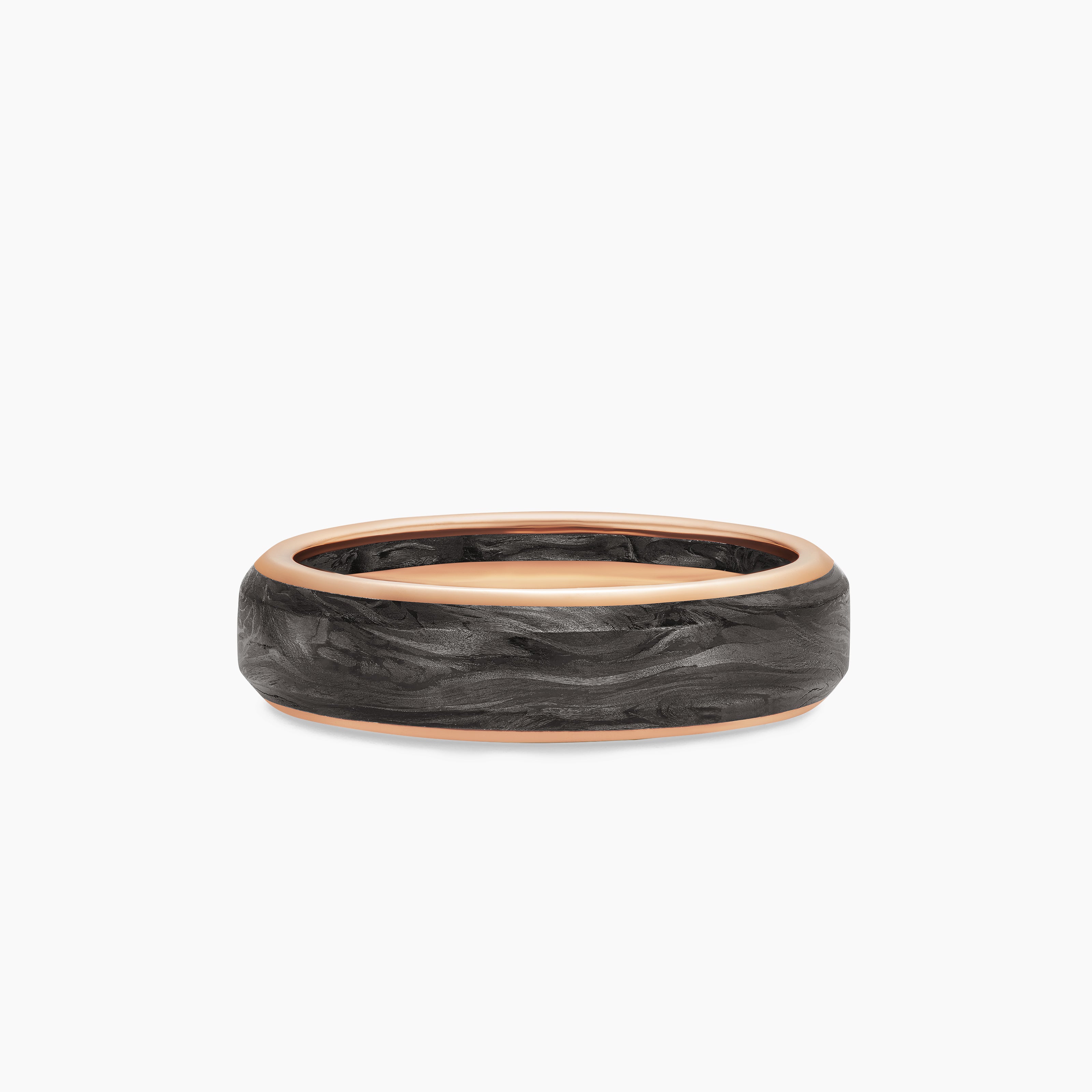 Mens Streamline Band Ring in 18K Rose Gold, 6mm