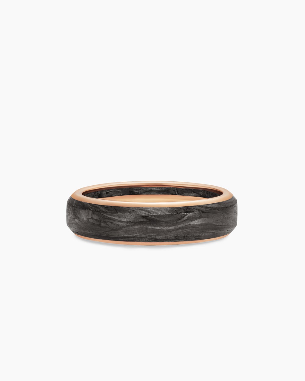 Mens Streamline Band Ring in 18K Rose Gold, 6mm