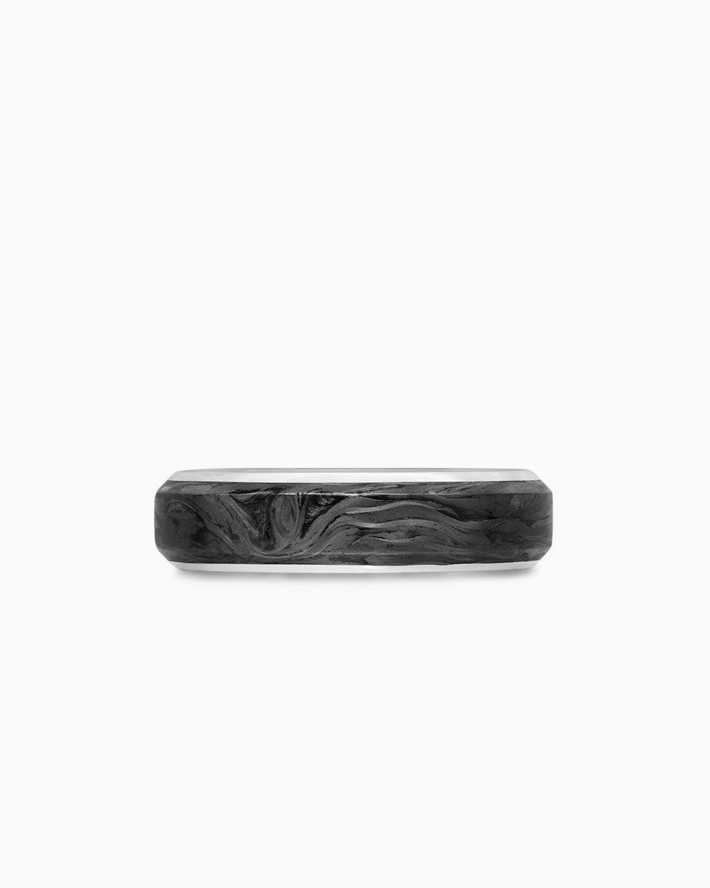 Mens Streamline Band Ring in 18K White Gold, 6mm