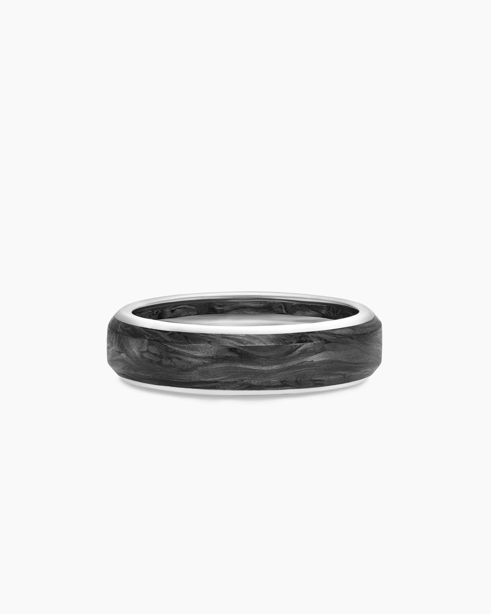 Mens Streamline Band Ring in 18K White Gold, 6mm