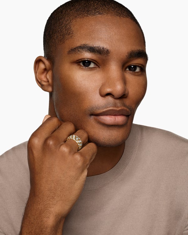 Hex Stack Ring in 18K Yellow Gold, 9.3mm