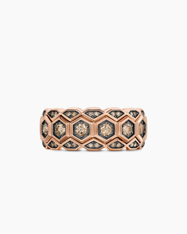 Hex Stack Ring in 18K Rose Gold, 9.3mm