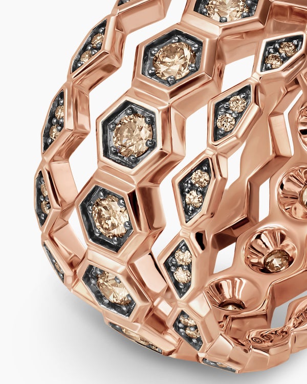 Hex Stack Ring in 18K Rose Gold, 9.3mm