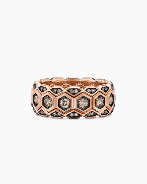 Hex Stack Ring in 18K Rose Gold, 9.3mm