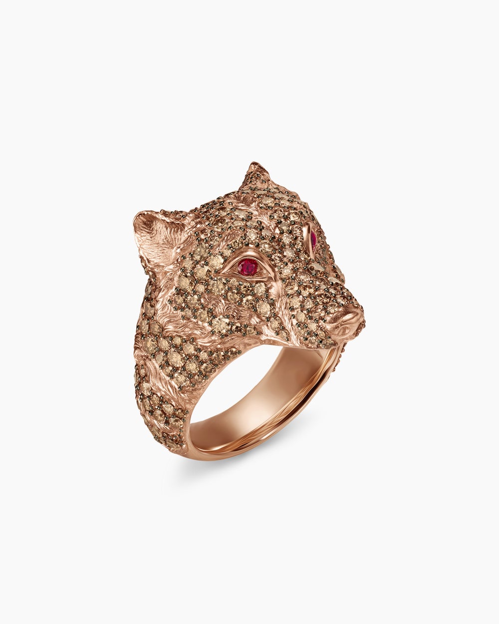 Mens Petrvs Wolf Signet Ring in 18K Rose Gold, 25mm
