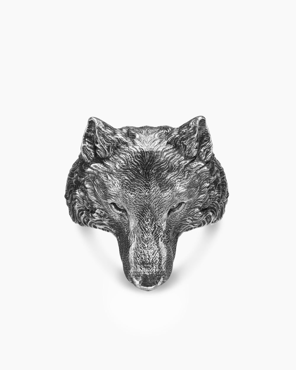 Mens Petrvs Wolf Signet Ring in Sterling Silver, 25mm