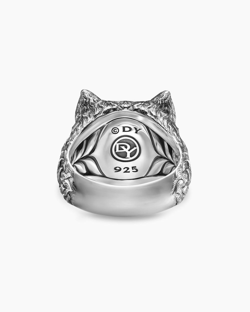 Mens Petrvs Wolf Signet Ring in Sterling Silver, 25mm