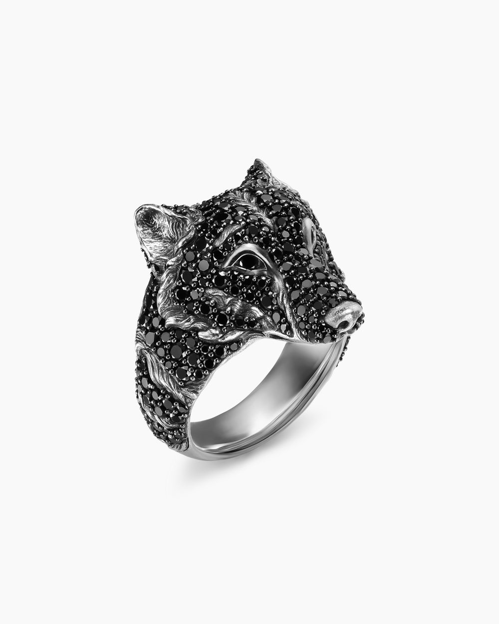 Mens Petrvs Wolf Signet Ring in Sterling Silver, 25mm