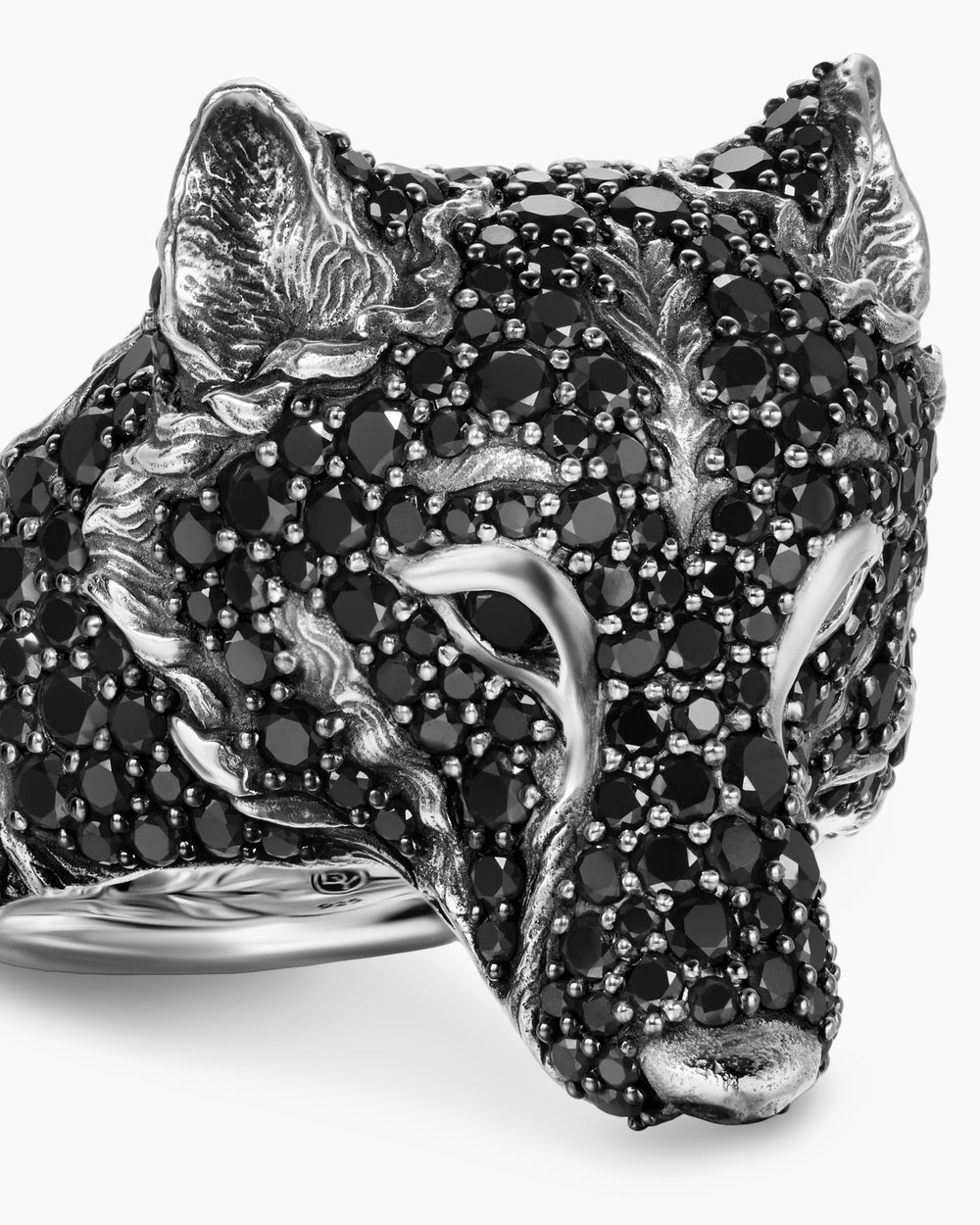Mens Petrvs Wolf Signet Ring in Sterling Silver, 25mm