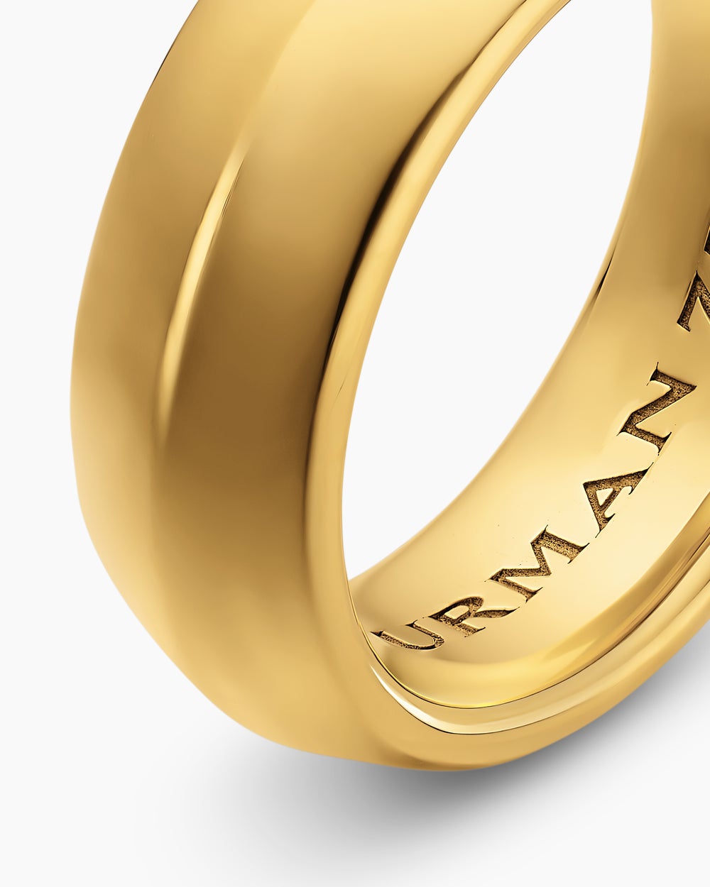 Mens Knife Edge Band Ring in 18K Yellow Gold, 8mm